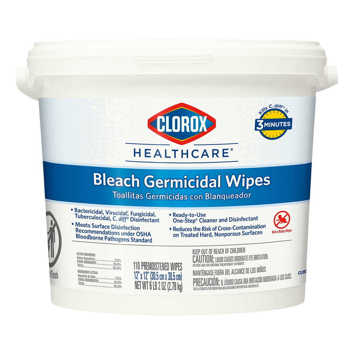 16863 Clorox Bleach Germicidal Wipes Tub (110-ct)