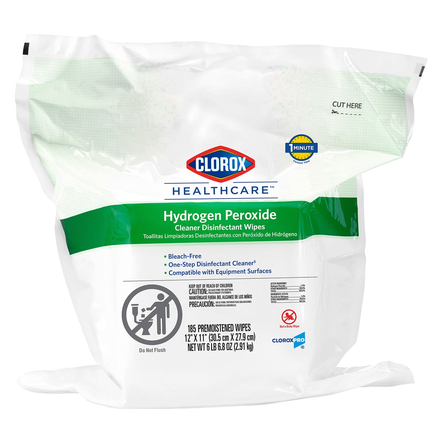 16870 Clorox with Hydrogen Peroxide Cleaner Disinfectant Wipes Refill (185-ct)