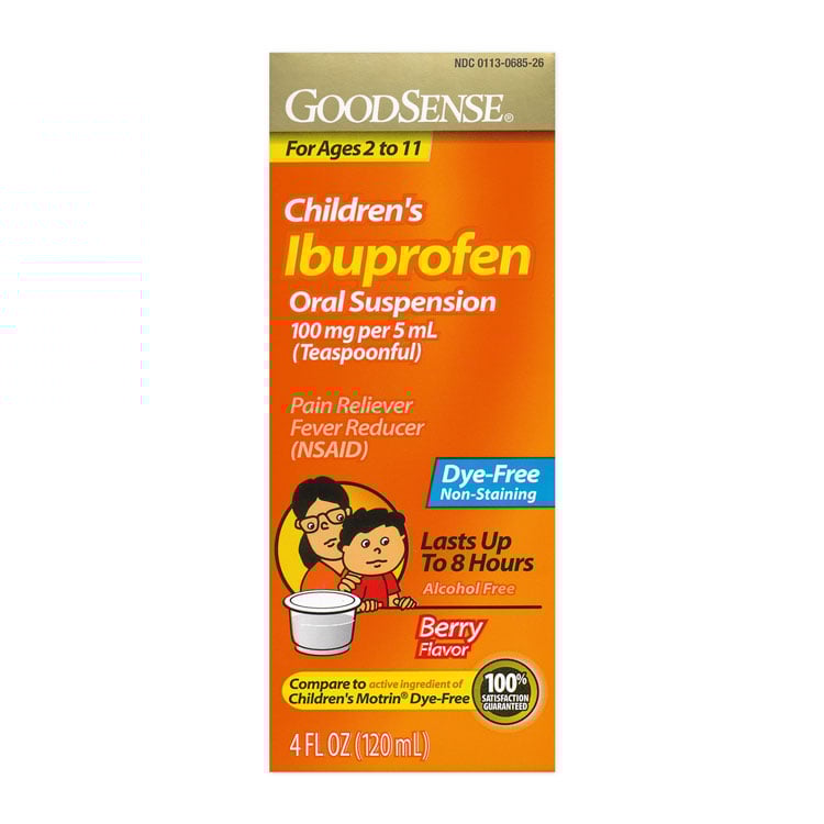 Children's Ibuprofen Liquid - 100 mg (4 oz) DYE-FREE