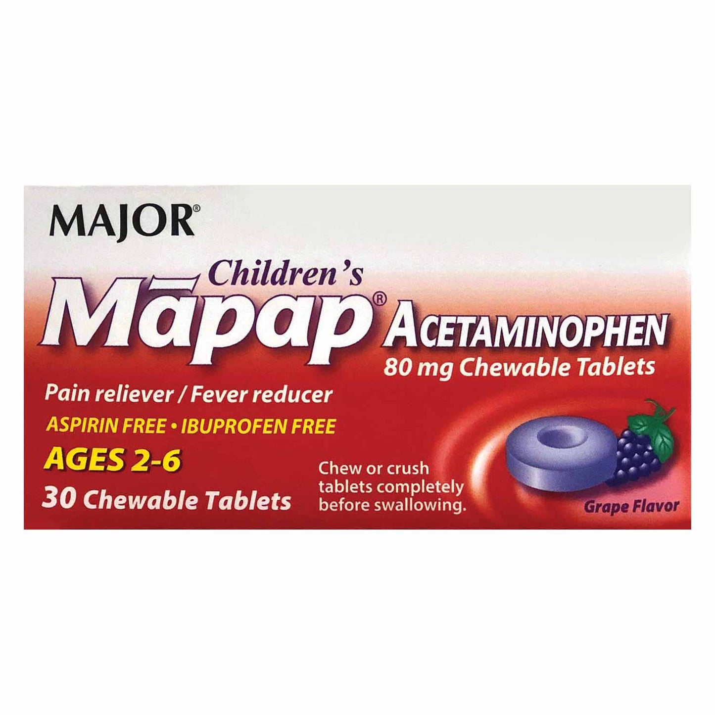 Children's Acetaminophen Chewable Tablets - 80 mg (30-ct)