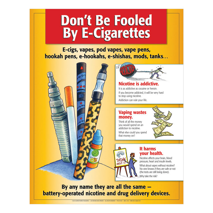 Don't Be Fooled By E-Cigarettes Poster School Nurse Supply Don't Be Fooled By E-Cigarettes Poster School Nurse Supply