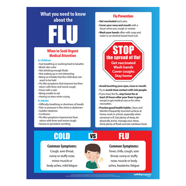 What You Need To Know About the Flu Poster (17" x 22") School Nurse