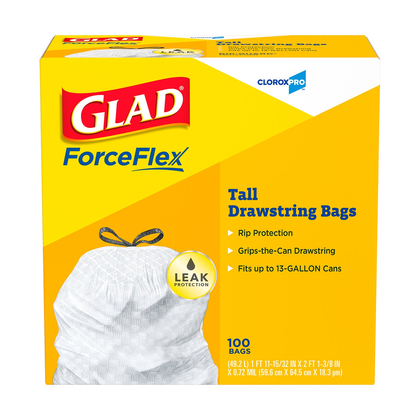 39115 Glad Tall Kitchen Drawstring Trash Bags - 13 Gallon (100-ct)