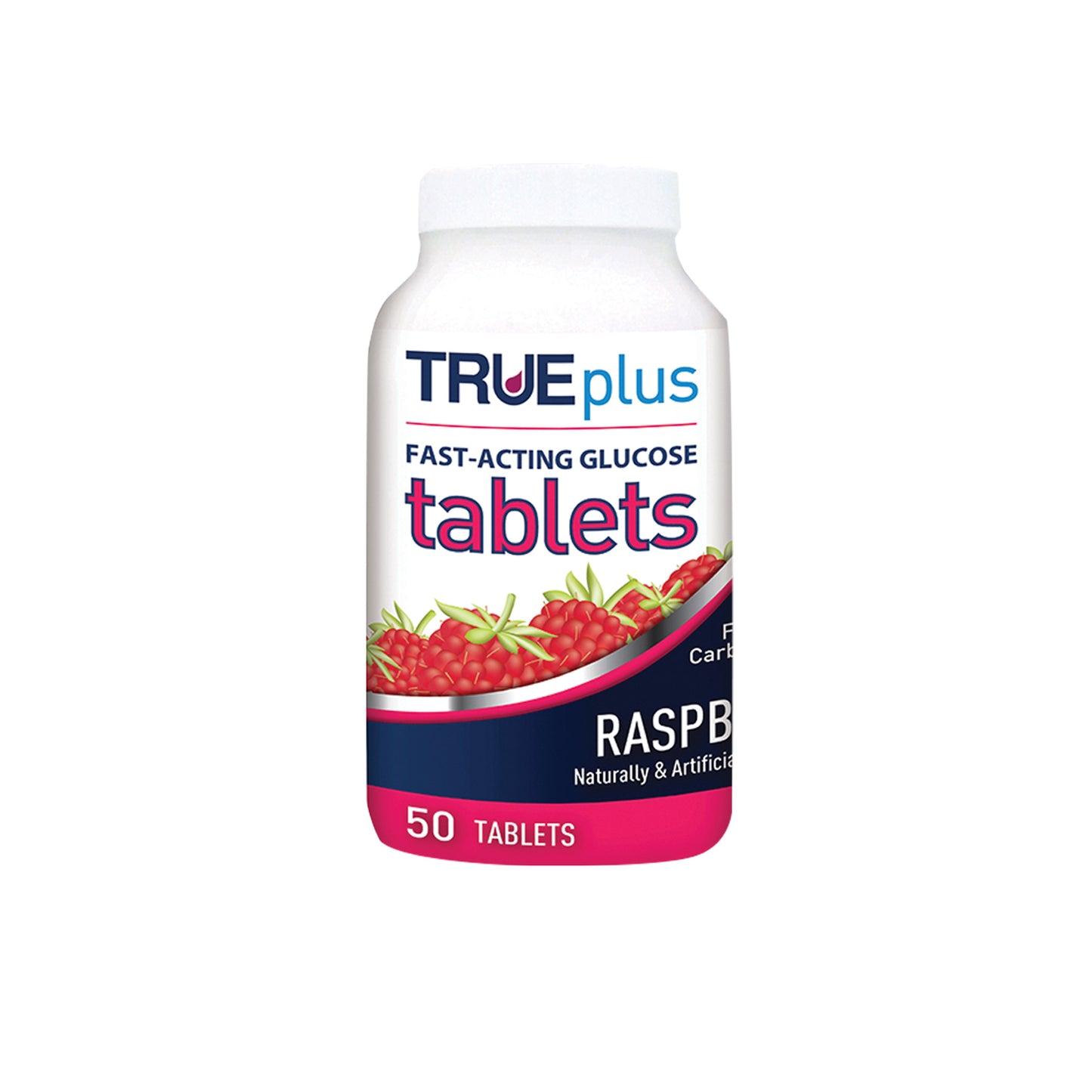 Trueplus fast-acting glucose tablets, Raspberry 50-count