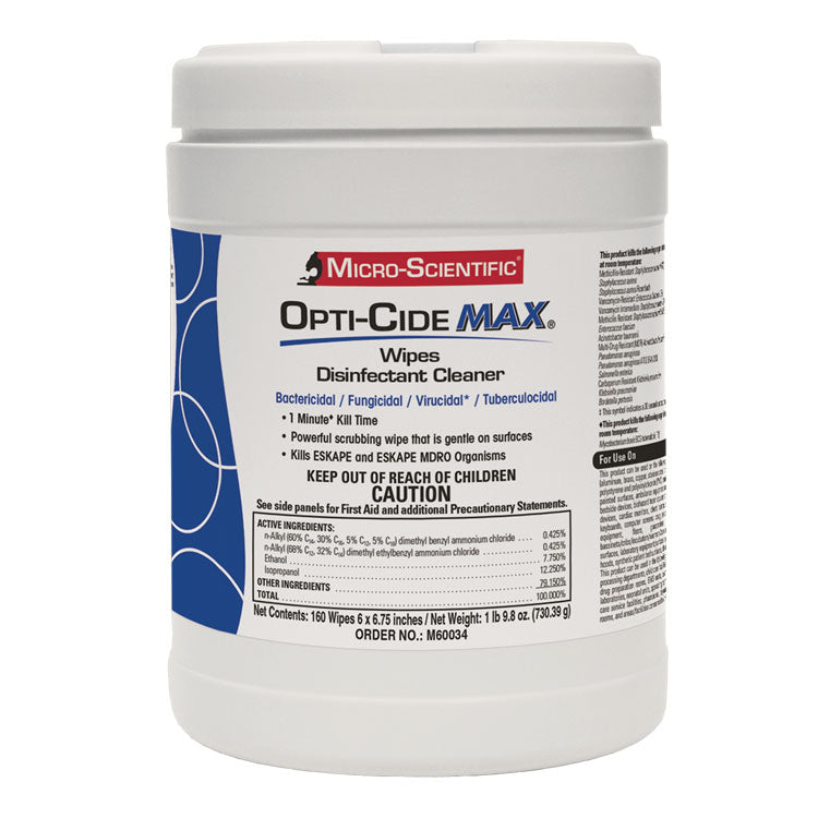 Opti-Cide MAX Disinfectant Wipes - Large (160-ct) **CASE of 12**