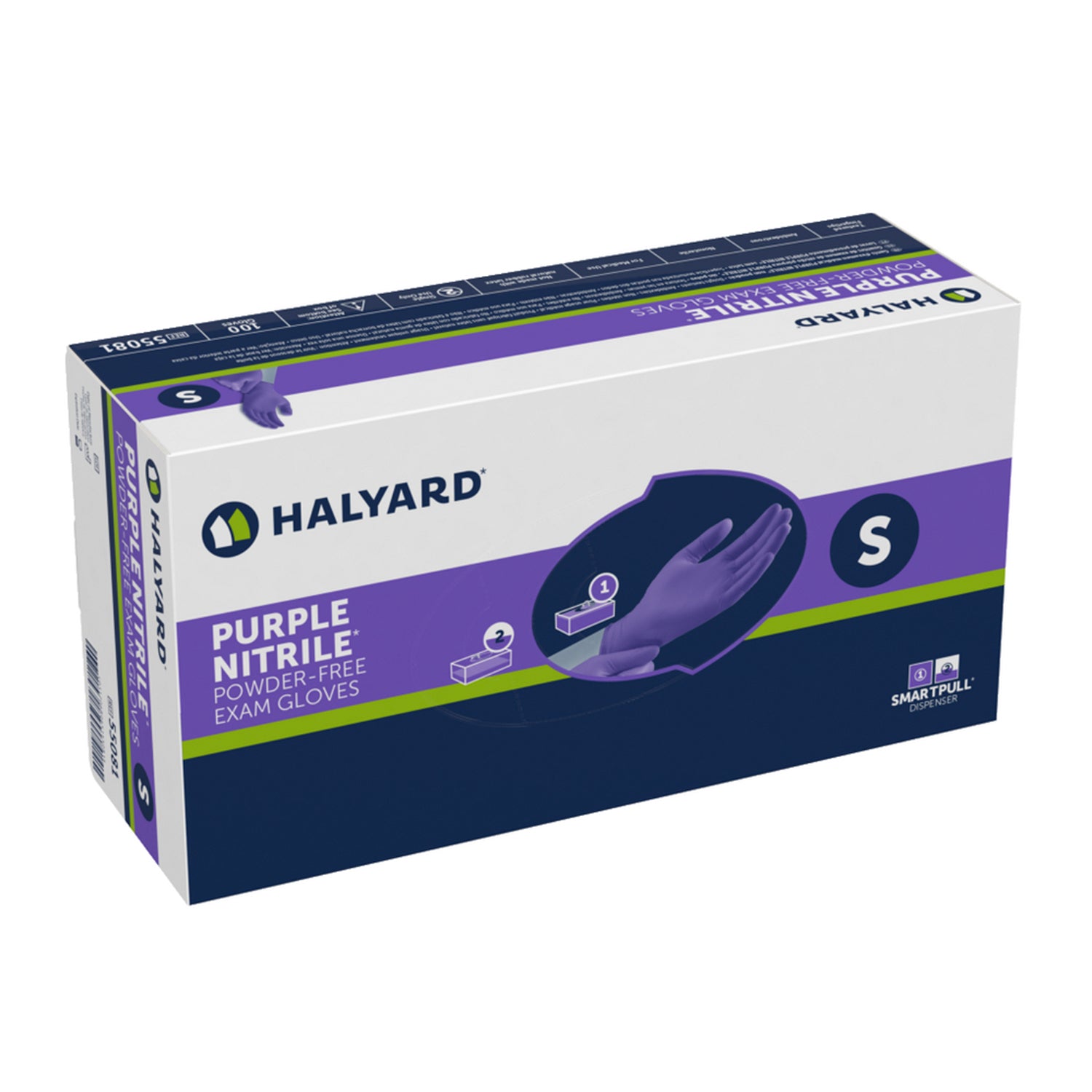 Halyard Purple Nitrile Powder-Free Exam Gloves - Small