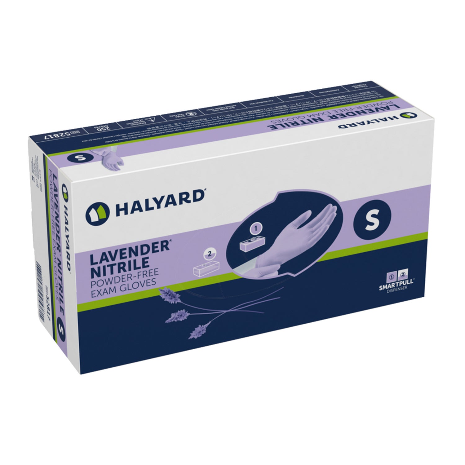 Halyard Lavender Nitrile Powder-Free Exam Gloves - Small