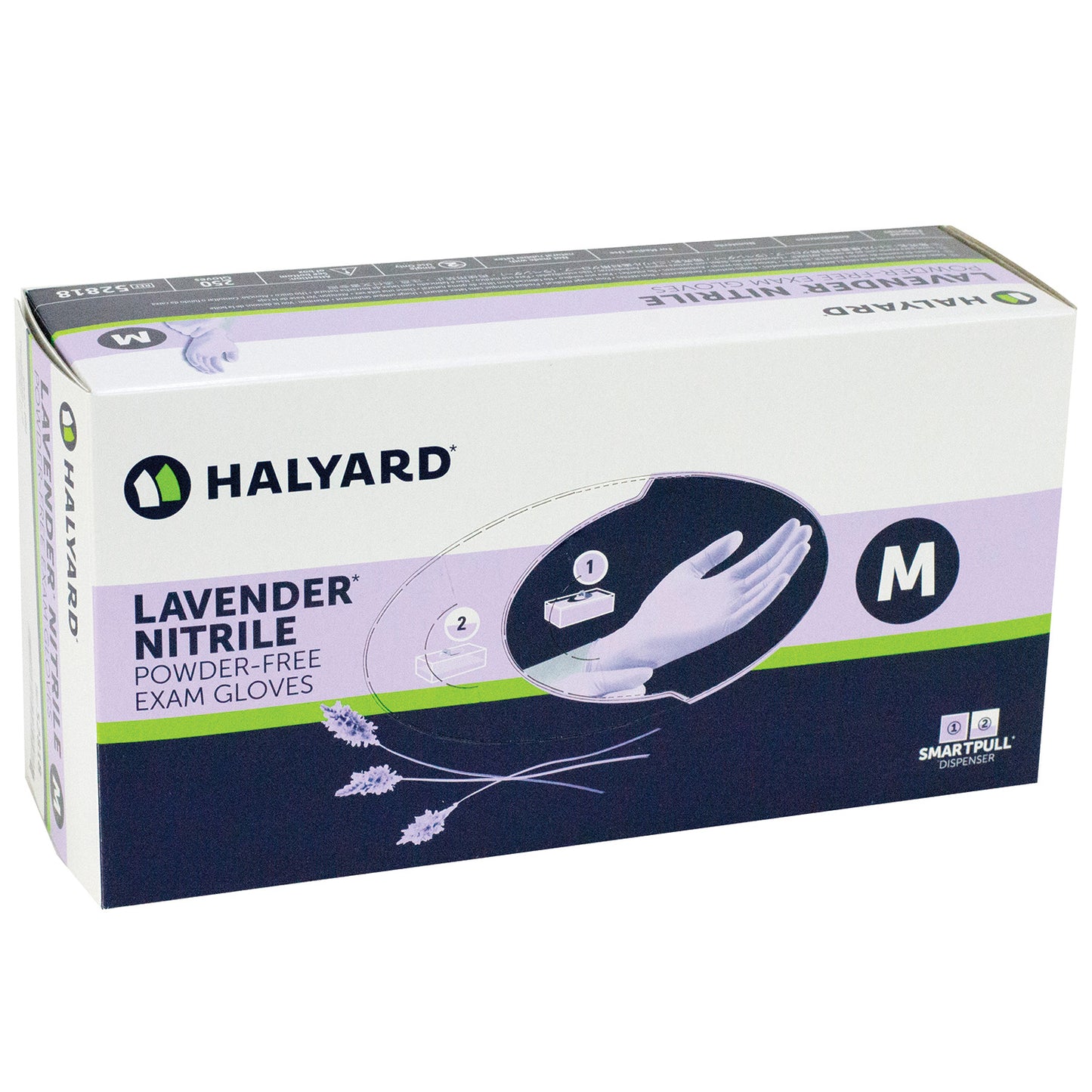 Halyard Lavender Nitrile Powder-Free Exam Gloves - Medium (250-ct) **CASE of 10**