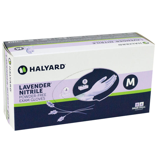 Halyard Lavender Nitrile Powder-Free Exam Gloves - Large (250-ct)