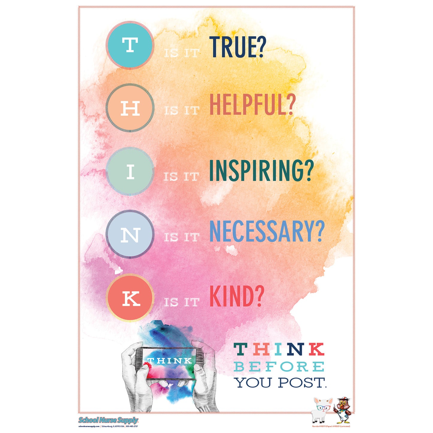 SNS Kindness Poster Series - THINK (Laminated)