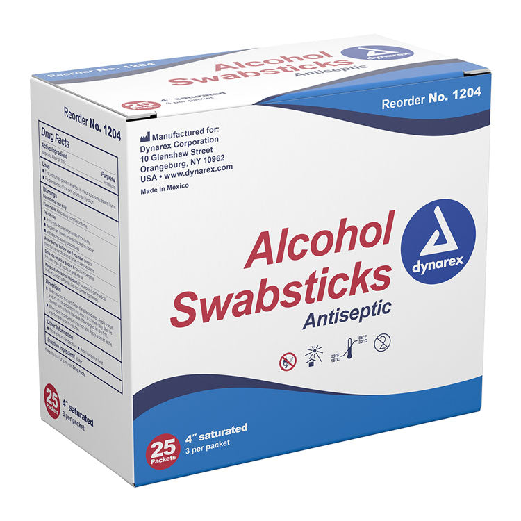 Alcohol Swabsticks - 3 Swabs per Packet (25-ct)