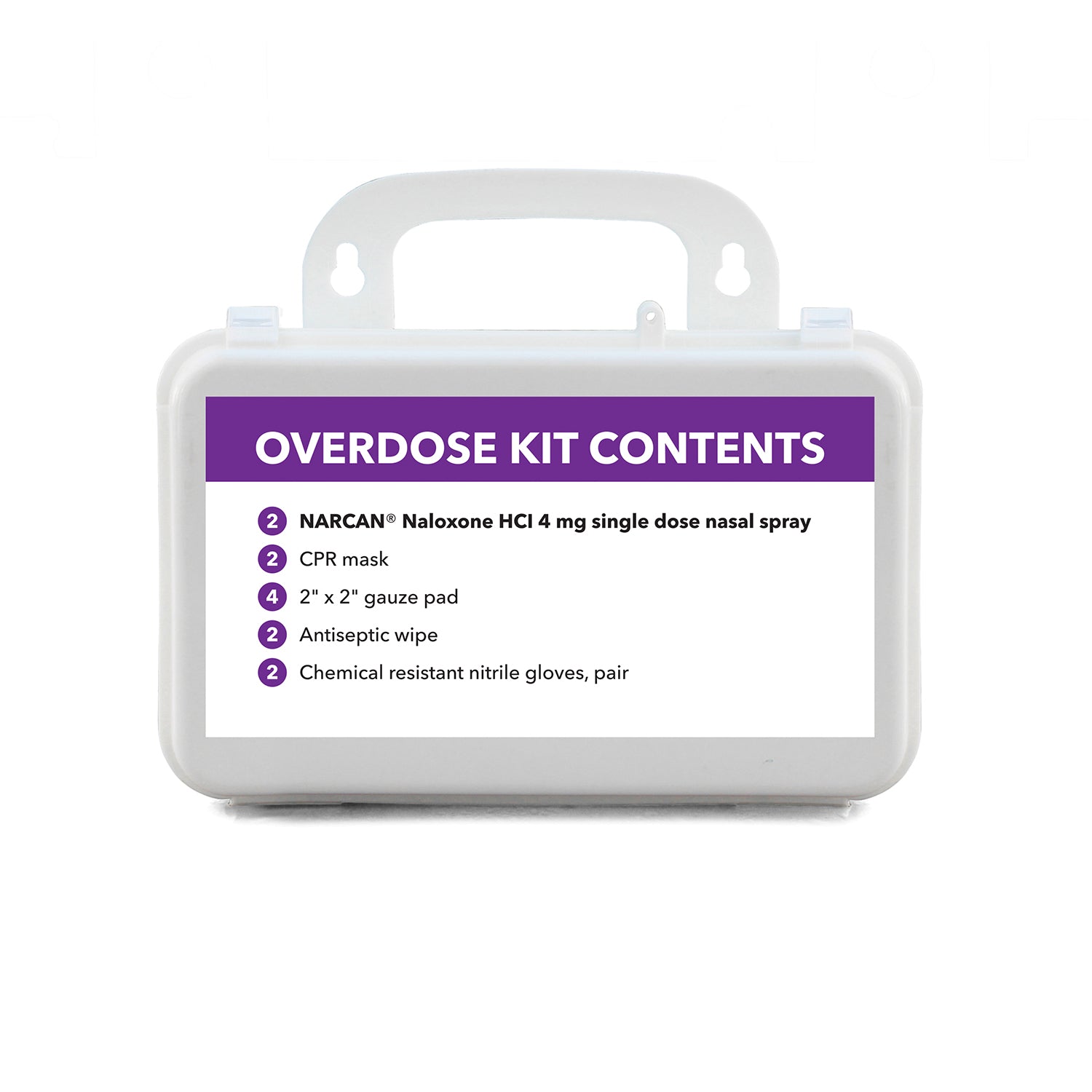Emergency Overdose Kit for Opioid emergencies contents