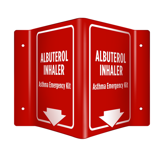 3D Wall Sign - Asthma Emergency Kit "Albuterol Inhaler"