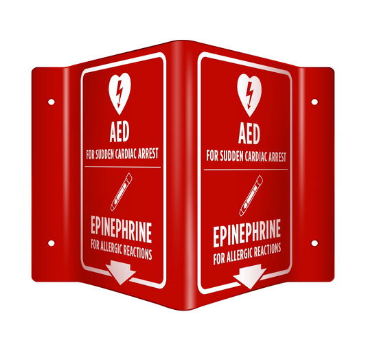 3D Wall Sign - AED & Epinephrine