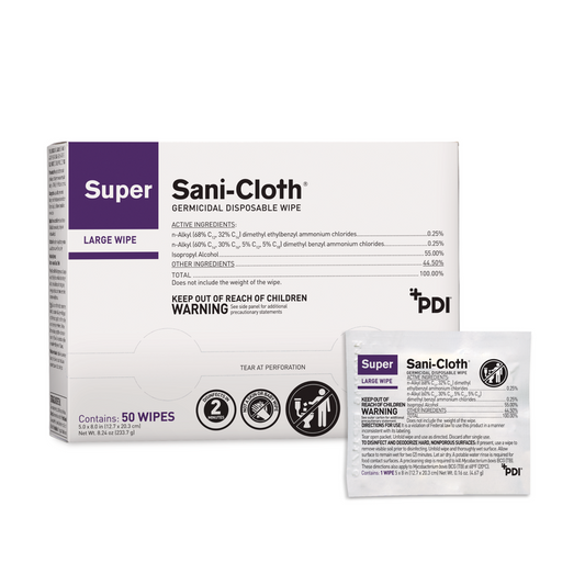 Super Sani-Cloth Germicidal Disposable Wipes - Towelettes (50-ct)