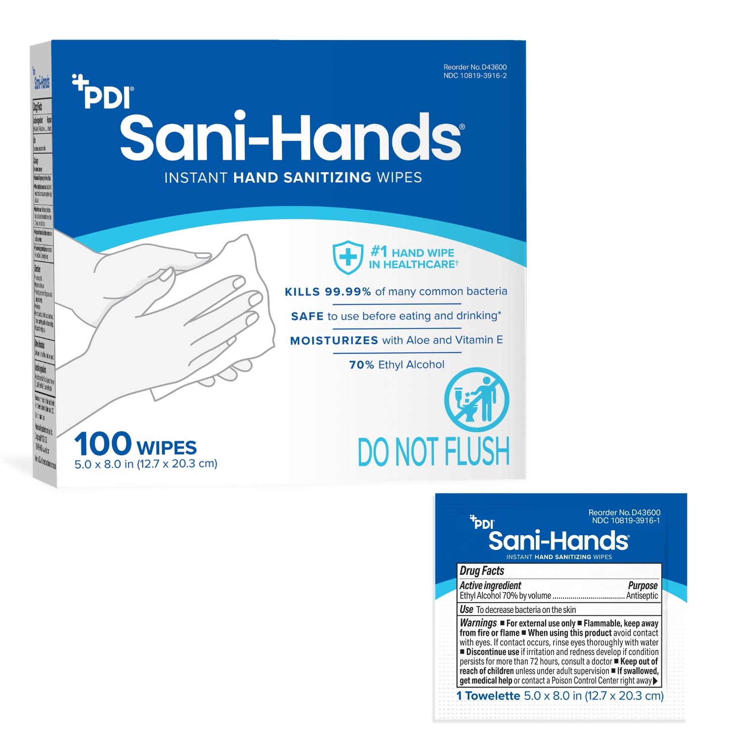 PDI Sani-Hands Instant Hand Sanitizing Wipes