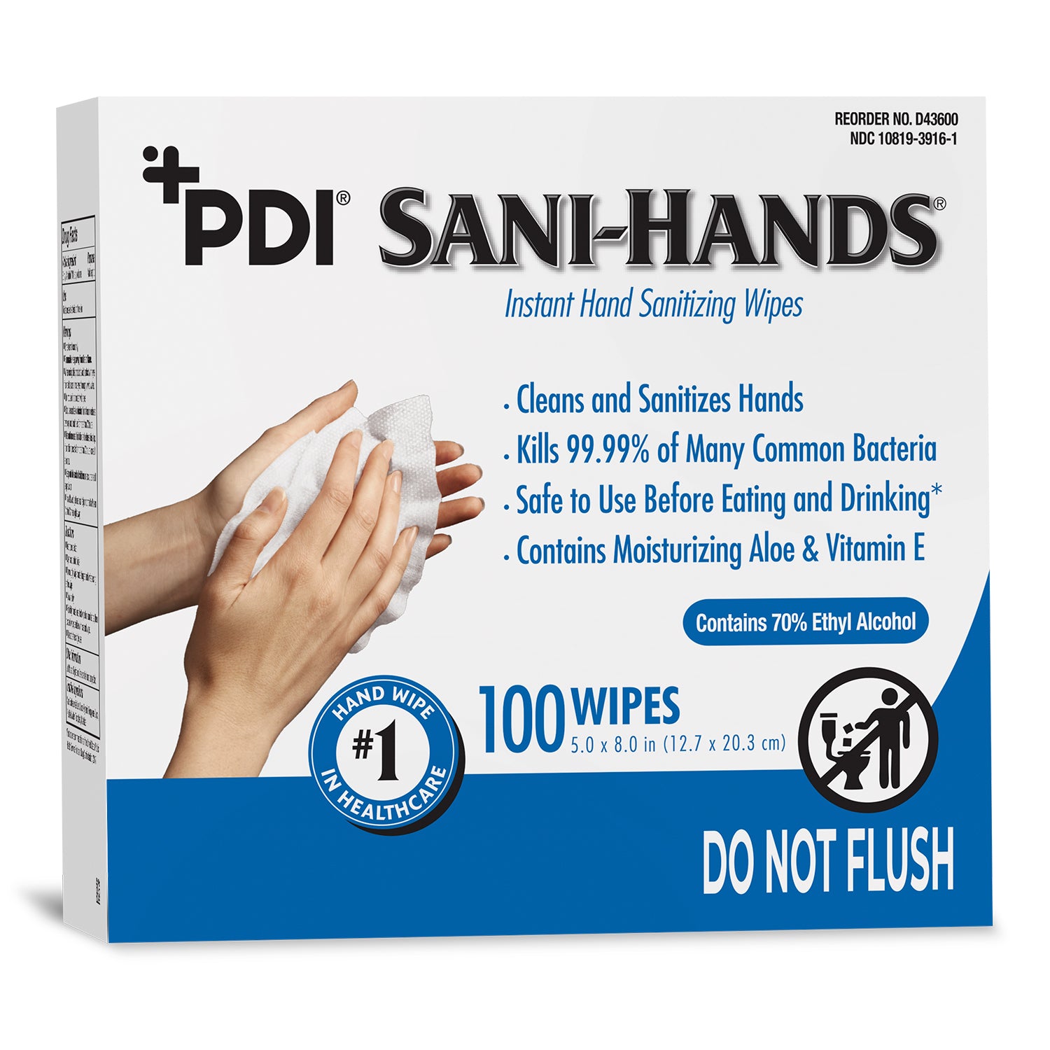 16326 PDI Sani-Hands Instant Hand Sanitizing Wipes (100-ct)
