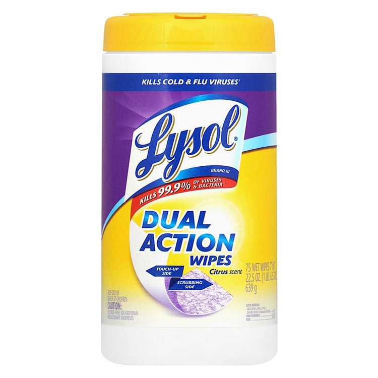 Lysol Dual Action Disinfecting Wipes (75-ct)