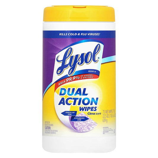 Lysol Dual Action Disinfecting Wipes (75-ct)