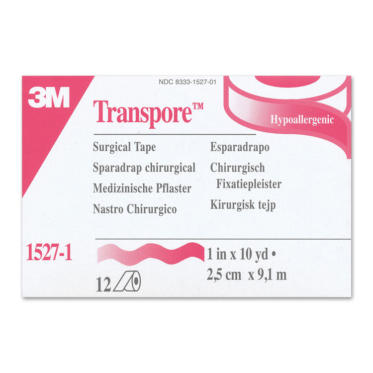 3M Transpore Transparent Clear Surgical Tape - 1/2" x 10 yds (24-ct)