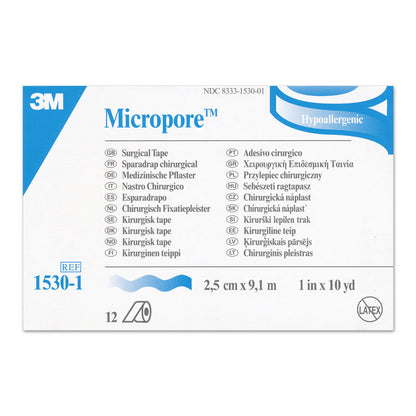 3M Micropore Paper Surgical Tape - 1/2" x 10 yds (24-ct)