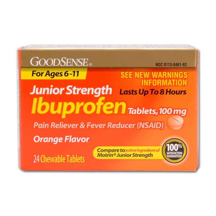 Junior Strength Ibuprofen Chewable Tablets - 100 mg (24-ct)