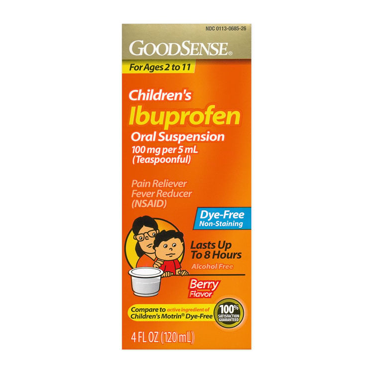 Children's Ibuprofen Liquid - 100 mg (4 oz) DYE-FREE