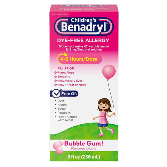 Children's Benadryl Dye-Free Allergy Liquid (8 oz)