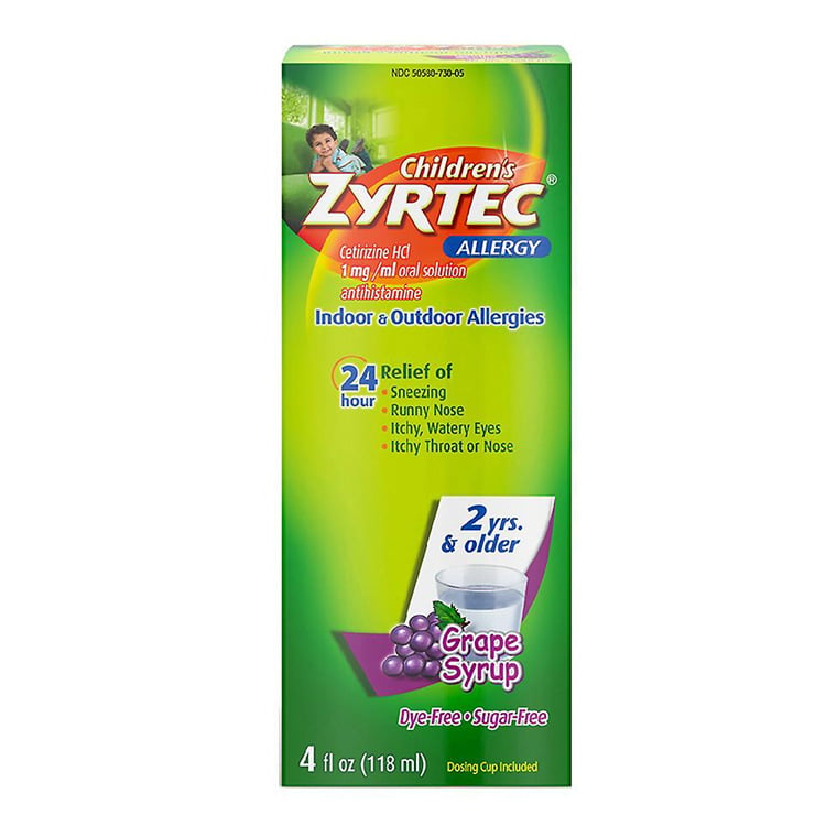 Children's Zyrtec Sugar-Free & Dye-Free Liquid (4 oz)