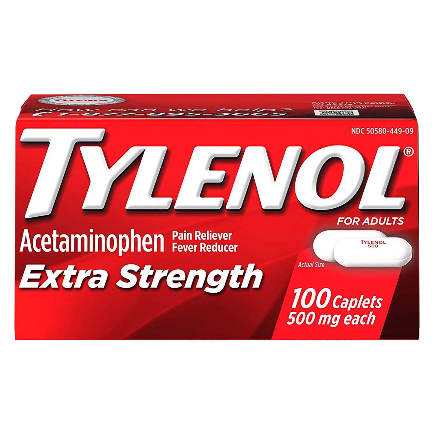 Tylenol Extra Strength Caplets- 500 mg