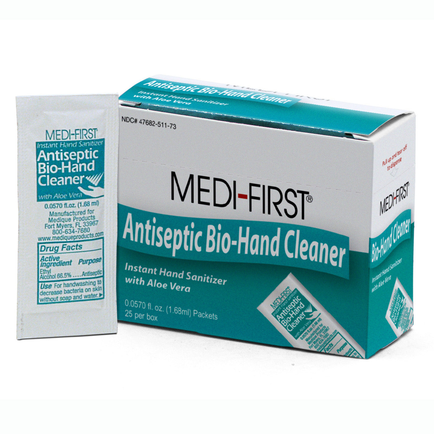 Medi-First Antiseptic Bio-Hand Cleaner Packets (25-ct)