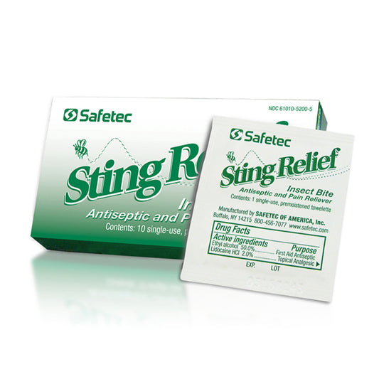 Safetec Sting Relief Wipes (10-ct)