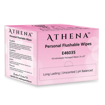 Athena Feminine Hygiene Personal Flushable Wipes, Unscented (16-ct)