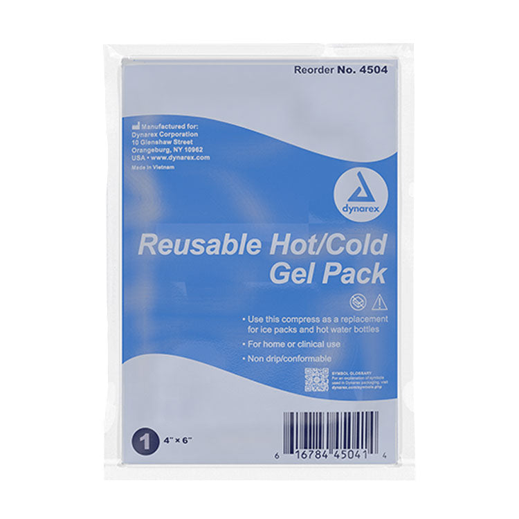 Dynarex Reusable Hot and Cold Gel Packs - 4" x 6" (Each)