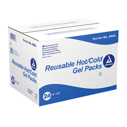 Dynarex Reusable Hot and Cold Gel Packs - 4" x 6" (24-ct)