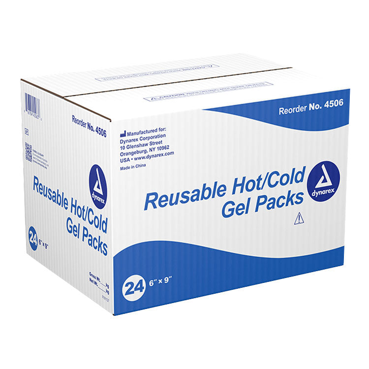 Dynarex Reusable Hot and Cold Gel Packs - 6" x 9" (24-ct)