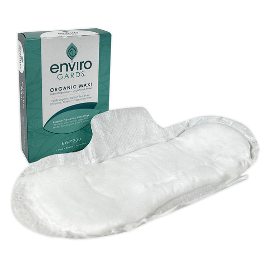 Enviro Gards Organic Maxi Pad with Wings, Bulk Case (200-ct)