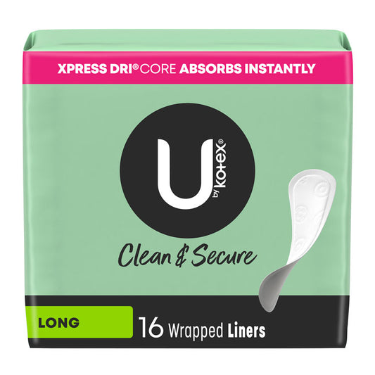 U Clean & Secure Panty Liners - Long (16-ct)