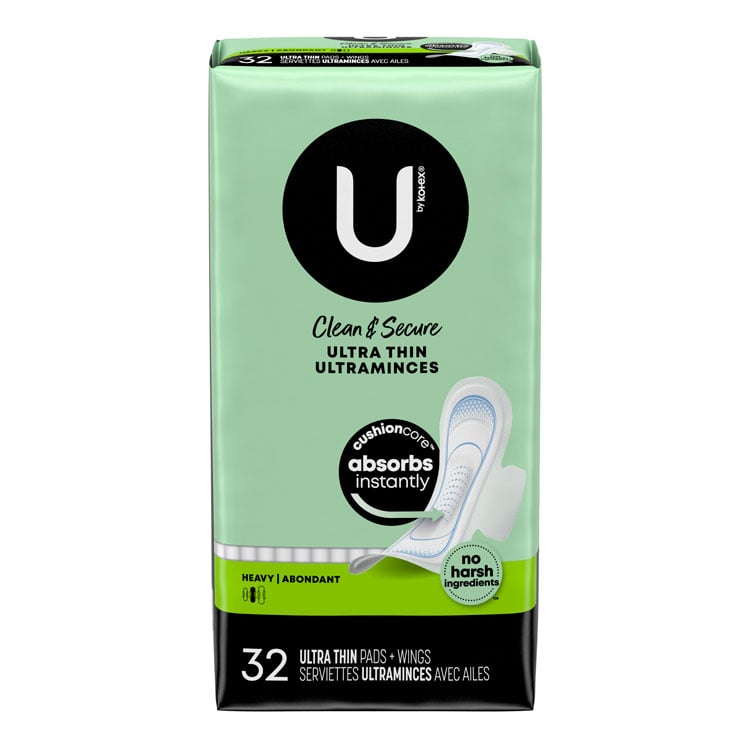 U Clean & Secure Ultra Thin Pads with Wings - Heavy (32-ct)