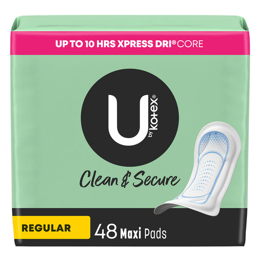 U Clean & Secure Maxi Pads - Regular (48-ct)