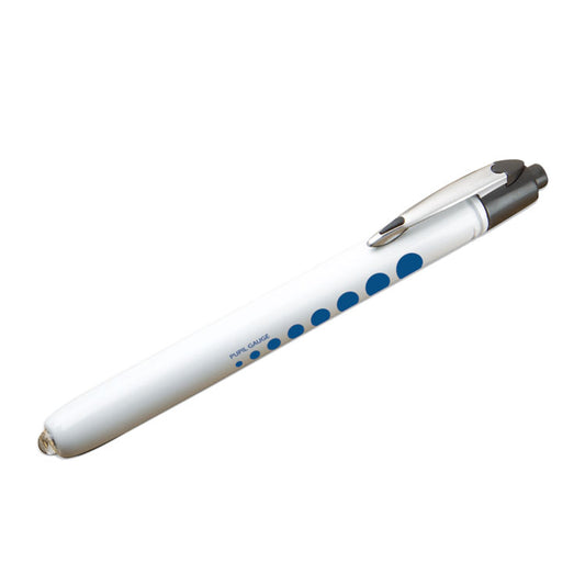 Reusable Metal Penlight - White with Pupil Gauge