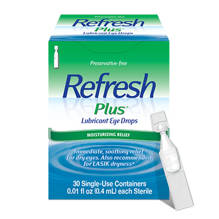 Refresh Plus Sterile Single-Use Lubricating Eye Drops (30-ct)