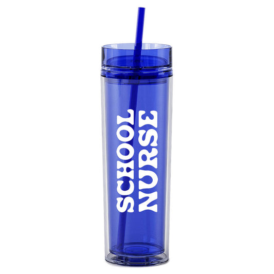 School Nurse Skinny Tumbler - Blue