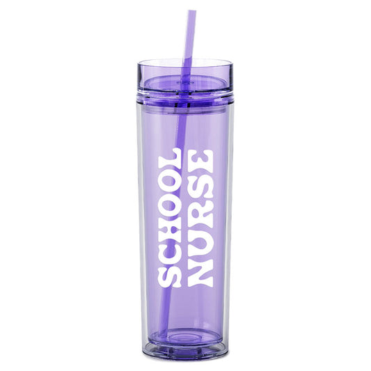 School Nurse Skinny Tumbler - Lavender