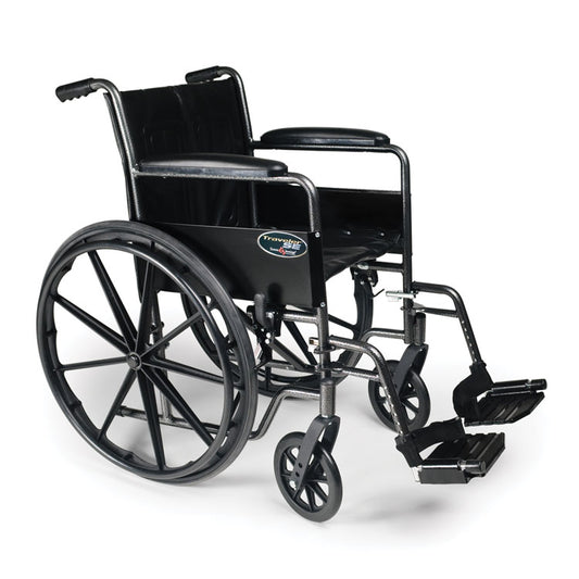 E&J Traveler SE Plus Wheelchair with Full Fixed Armrest - Swingaway Footrest (18" Seat)