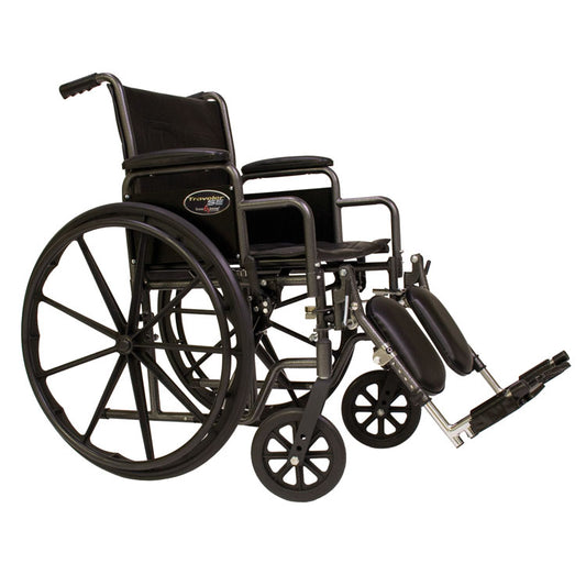 E&J Traveler SE Plus Wheelchair with Full Fixed Armrest - Elevating, Adjustable Legrest (18" Seat)