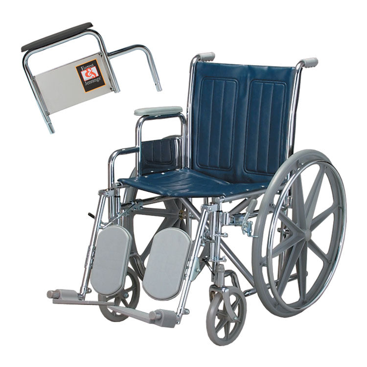 E&J Traveler SE Plus Wheelchair with Detachable Desk Arms - Elevating, Adjustable Legrest (18" Seat)