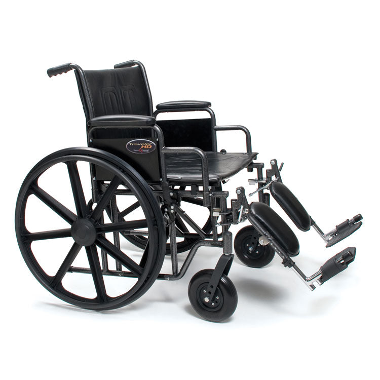 E&J Traveler HD Wheelchair with Detachable Desk Arms (24" Seat)