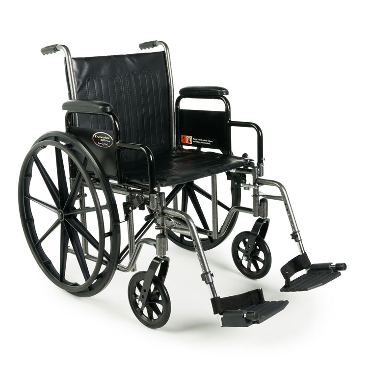 E&J Traveler SE Plus Wheelchair with Detachable Desk Arms - Swingaway Footrest (16" Seat)