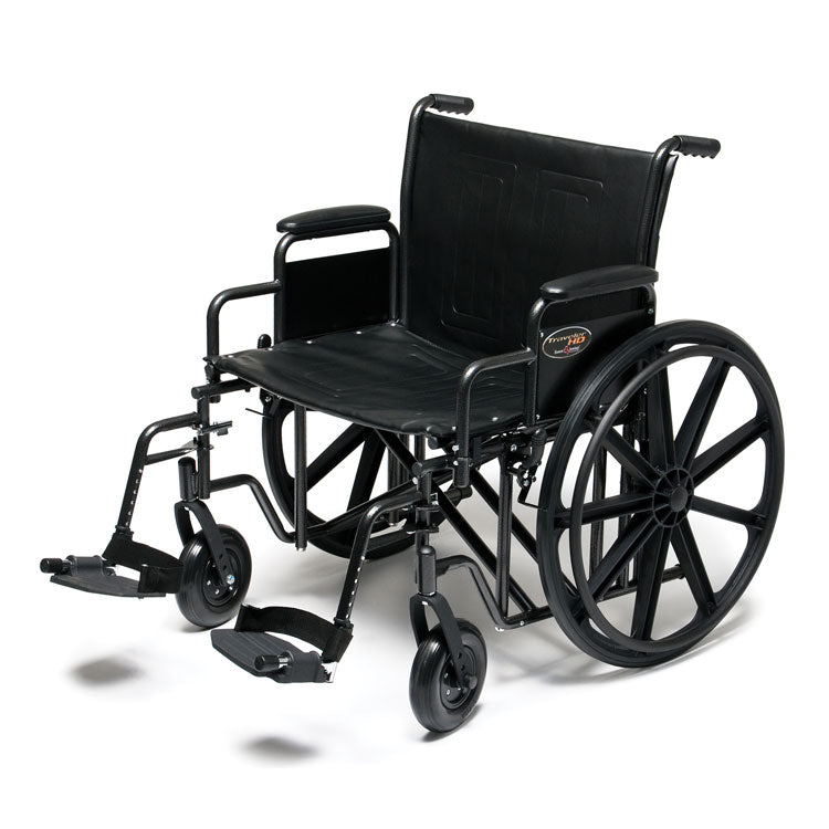 SNS Heavy Duty Wheelchair with Elevating, Adjustable Legrest (24" Seat)